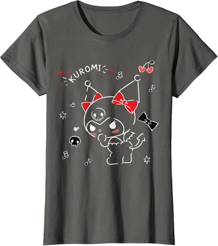 Vista 7 de Kuromi Camiseta Mischievous Tee Shirt Negro