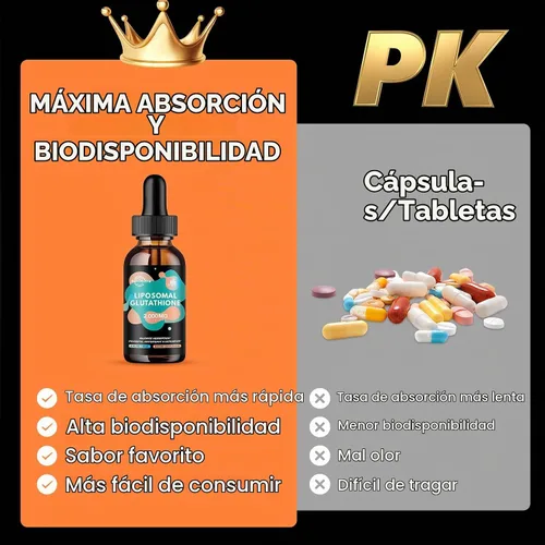 Vista 4 de Suplemento de glutatión liposomal - Gotas líquidas de glutatión de 2000 mg