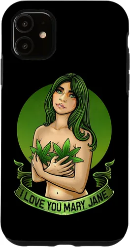 Vista 5 de iPhone 15 I Love You Mary Jane Divertida funda de CBD THC de cannabis Weed