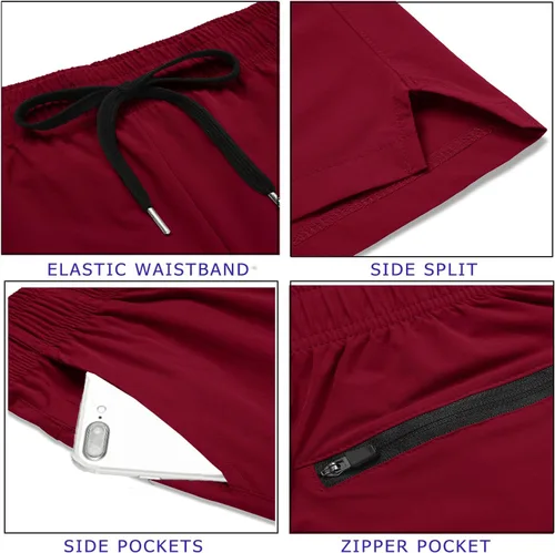 Vista 7 de COOFANDY Pantalones cortos deportivos para correr para hombre de 5 pulgadas, paquete de 2 pantalones cortos de entrenamiento para gimnasio