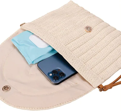 Vista 3 de Bolso cruzado de paja para mujer, bolso de playa de verano