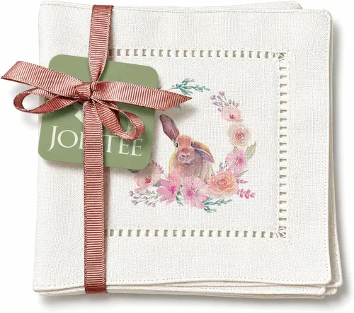 Vista 20 de Jolitee Servilletas decorativas de cóctel con punto vainica, 6 x 6 pulgadas, lavables, similares al lino, hechas a mano para el entretenimiento