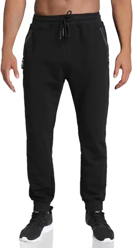 Vista 2 de Tansozer - Pantalones deportivos para hombre, ligeros, entallados, informales, bolsillos con zíper