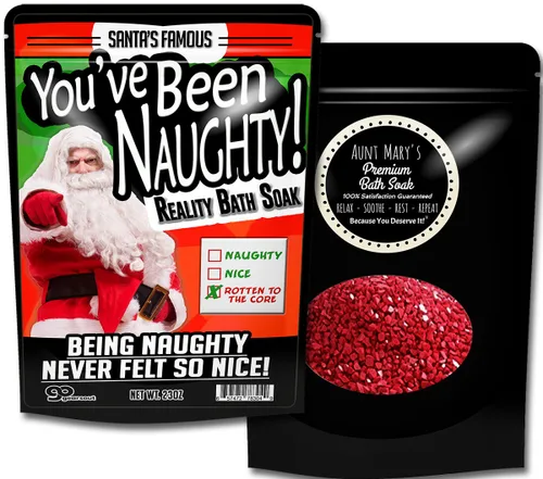 Vista 2 de You've Been Naughty Bath Soak – Divertidas sales de baño de Papá Noel, regalos de Navidad, regalos divertidos de vacaciones de spa para amigos