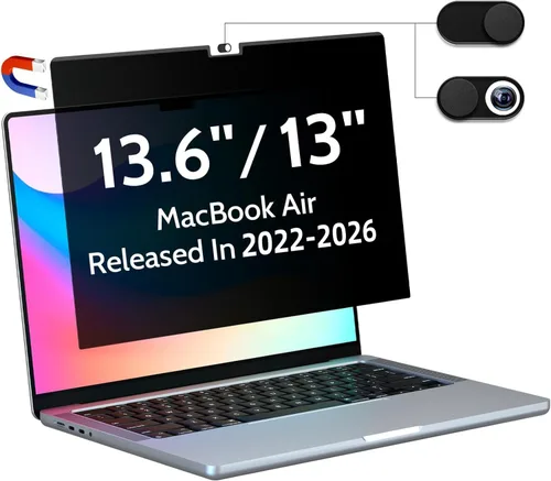 Vista 19 de Peslv Filtro de Privacidad Magnético para Macbook de 12 Pulgadas (2012-2017), Filtro Anti Luz Azul Deslumbrante Extraíble Filtro de Pantalla Mate