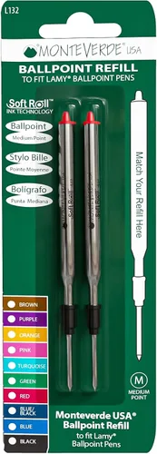 Vista 14 de Monteverde USA Soft - Recambios de bolígrafo para adaptarse a bolígrafos Lamy, tinta negra, punta media, escritura suave y confiable, paquete de 2
