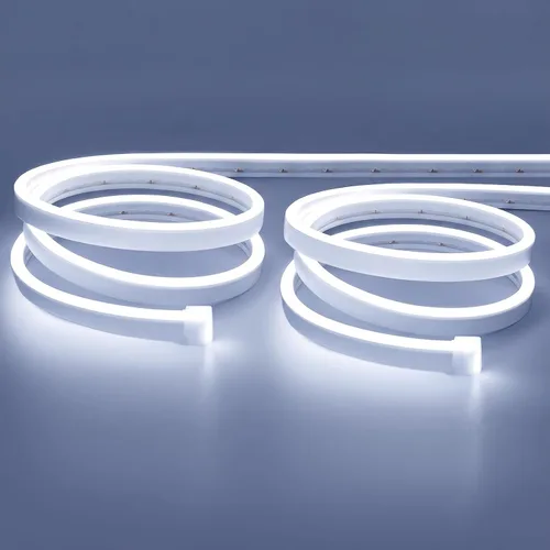 Vista 17 de Lamomo Tira de luces LED, cuerda de neón blanca cálida, 0.39 pulgadas/corte Blanco cálido