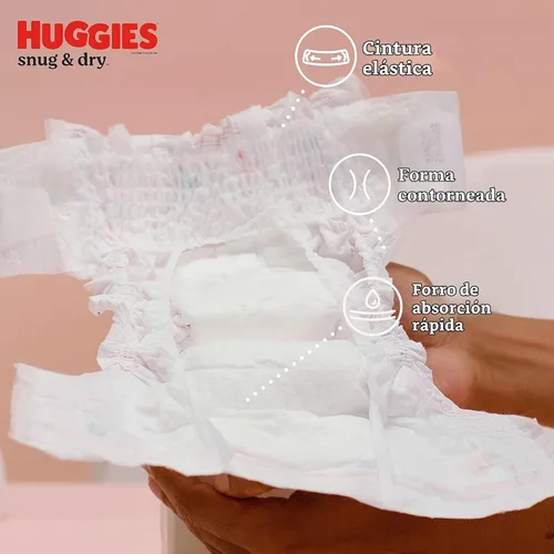 Vista 5 de Pañales para bebé Huggies Snug & Dry, tamaño recién nacido, 108
