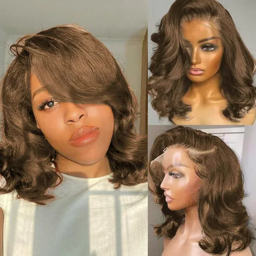 Vista 19 de Curly Bob Wig Human Hair 13x4 Hd Lace Front Wigs Human Hair Pre Plucked 10