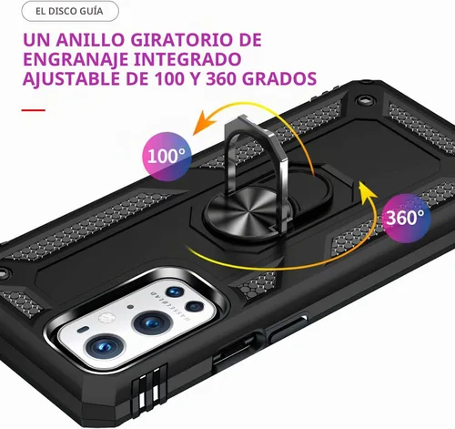 Vista 3 de ADDIT OnePlus 9 Pro - Funda para OnePlus 9 Pro, con anillo de soporte, soporte ajustable, grado militar, protección resistente, a prueba de golpes