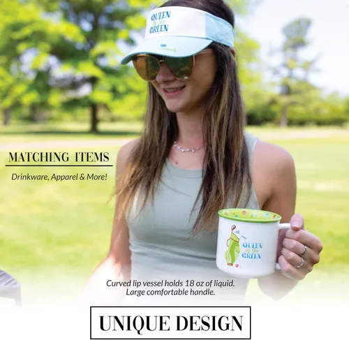 Vista 4 de Pavilion Gift Company Queen Of The Green - Taza de té de café de 18 onzas con humor divertido regalo para amantes del golf
