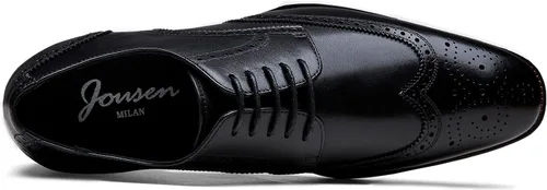Vista 5 de Jousen Zapatos de vestir para hombre, zapatos de cuero formales Oxford Derby, zapatos de vestir retro Brogue Wingtip para hombres
