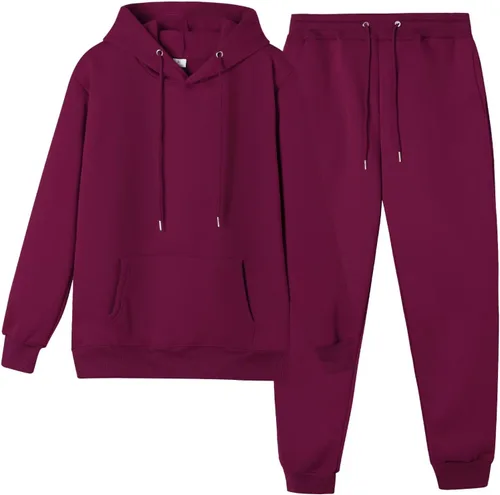Vista 19 de CHAIRAY Conjunto deportivo unisex de 2 piezas con capucha para mujer 01Albaricoque