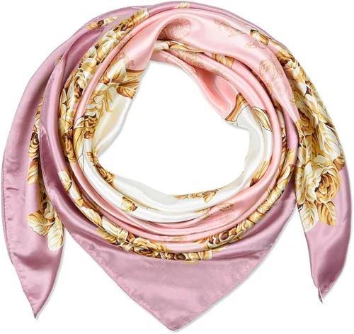 Vista 125 de corciova - Bufanda cuadrada grande para mujer, diadema sedosa para cabello rizado, lazo para dormir por la noche, bandana a la moda, 35 x 35