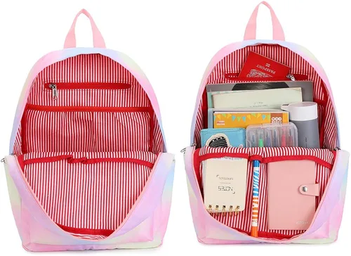Vista 3 de CAMTOP Juego de morral y lonchera para niñas de preescolar y primaria