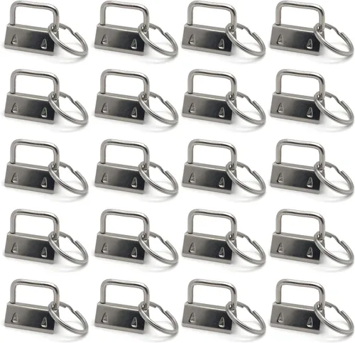 Vista 6 de 20pcs 1 Inch Key Fob Hardware with Key Rings Sets,Wristlet Clasp