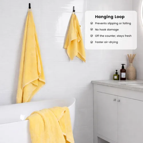 Vista 4 de SEMAXE Juego de toallas de baño familiar de 12 piezas - 100% algodón, 4 toallas de baño, 4 toallas de mano, 4 paños, ultrasuave y súper absorbente