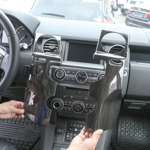 Vista 2 de YIWANG Cubierta de salida de CA para consola central de automóvil ABS cromada para LHD 2 piezas para Land Rover Discovery 4 LR4 2010-2016 Accesorios