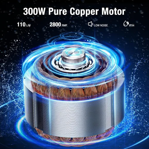 Vista 4 de CrestWave Potente bomba de fregadero de 300 W con 3 entradas de agua