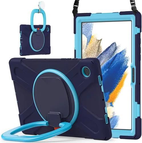 Vista 10 de 360 Rotation Case for Galaxy Tab ActivePro/Tab Active4 Pro/Active 5 Pro 10.1" Sturdy Cover Rotate Ring Stand Shoulder Carrying Strap Hand Strap