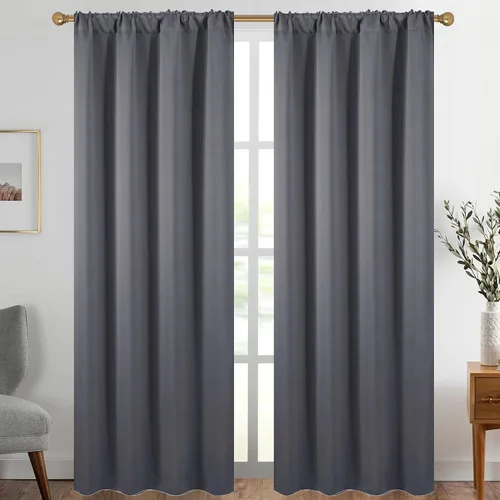 Vista 24 de Diraysid Cortinas opacas beige para dormitorio y sala de estar, cortinas con aislamiento térmico para oscurecer la habitación, 42 x 63 pulgadas, 2