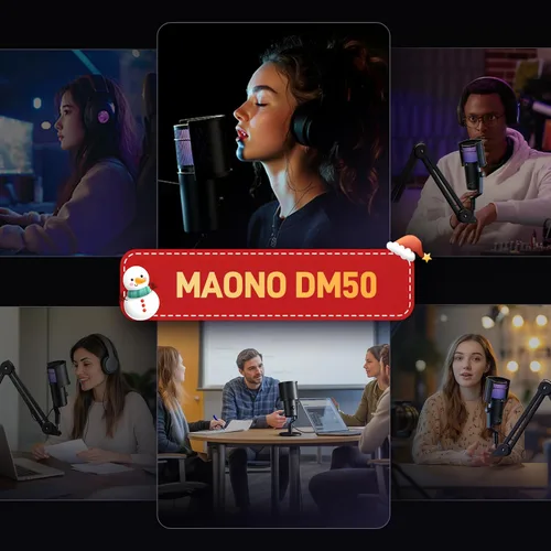 Vista 7 de MAONO Micrófono USB para transmisión de juegos, micrófono de condensador de podcast con software de 3 patrones polares para Twitch TikTok YouTube
