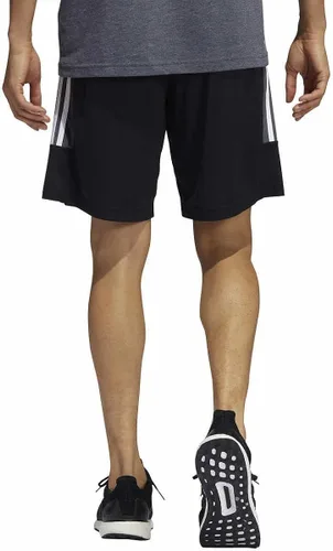 Vista 2 de adidas Pantalones cortos de 3 rayas para hombre con bolsillos con cremallera