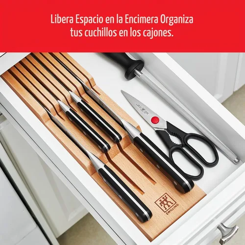 Vista 2 de Zwilling - Bloque de cuchillos de 8 ranuras para cajones, madera de haya beechwood