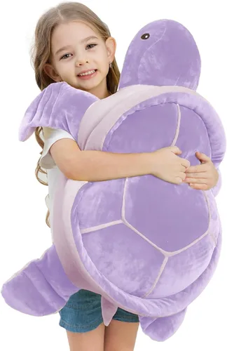 Vista 8 de Dalmao - Animales de peluche de tortuga marina de 28'' gigantes y suaves, gran almohada de tortuga azul oceánica de peluche, peluches de regalo