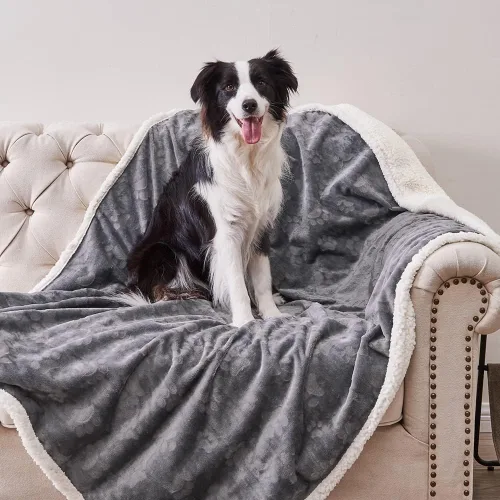 Vista 25 de Manta impermeable calmante para gatos de interior, manta suave y silenciosa de felpa para mascotas, manta gruesa de piel sintética de 500 GSM