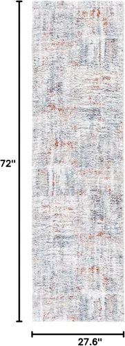 Vista 2 de SAFAVIEH Berber Shag Collection - Alfombra de pasillo, 2 pies 3 pulgadas x 6 pies, azul óxido y marfil, no desprende pelusa y de fácil cuidado, 1.25