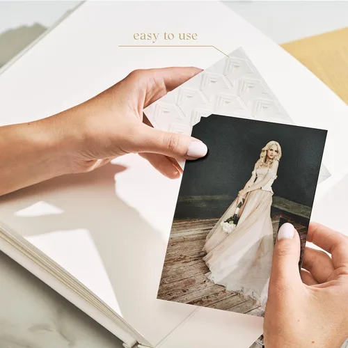Vista 6 de Álbum de recortes prémium para libro de invitados de boda y fotos familiares, 100 páginas para varios tamaños, 4 x 6, 5 x 7, 6 x 8, 8 x 10 pulgadas