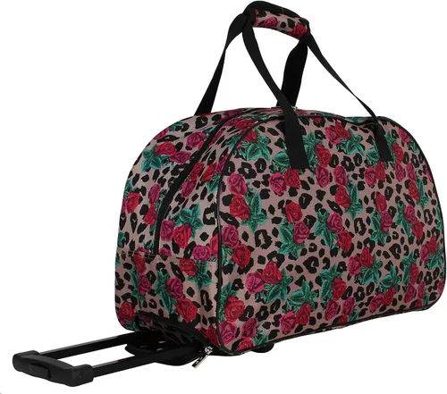 Vista 4 de Betsey Johnson Colección de equipaje de mano de diseñador - Bolsa de lona ligera de 22 pulgadas - Maleta de viaje de negocios de fin de semana con 2