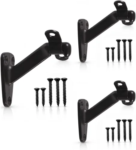 Vista 10 de Soporte de pasamanos resistente de latón antiguo, paquete de 3 HOWTOOL