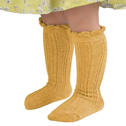 Vista 5 de DRESHOW BQUBO - Calcetines de vestir para bebé, calcetines de algodón para niñas pequeñas