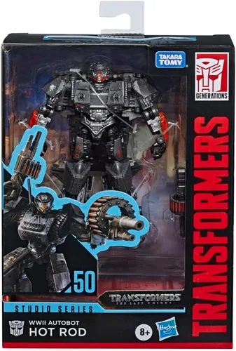 Vista 3 de Transformers Toys Studio Series 50 Deluxe The Last Knight Movie WWII Autobot Hot Rod Figura de acción – A partir de 8 años, 4.5 pulgadas