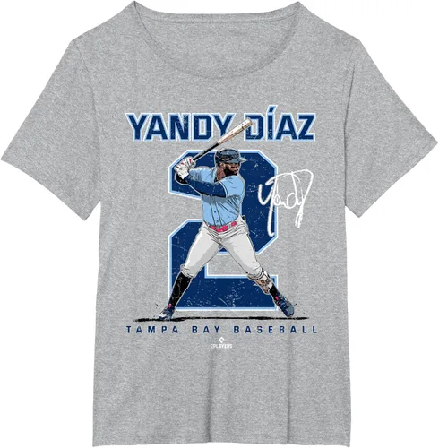 Vista 12 de Camiseta Number and Portrait Yandy Diaz Tampa Bay MLBPA, Negro