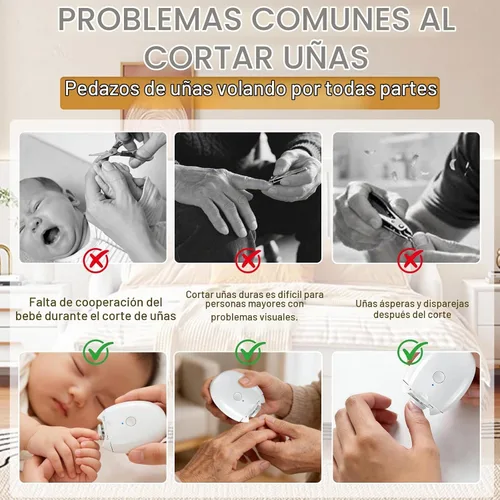 Vista 5 de 2 cortaúñas eléctrico, 3 en 1, cortaúñas automático y lima de uñas eléctrica con luz, amoladora de uñas automática universal, 3 velocidades