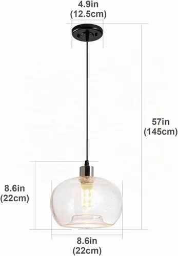 Vista 3 de Lámpara colgante de estilo moderno que funciona con pilas con control remoto, mini lámpara colgante de isla de cocina, lámparas colgantes sobre Negro