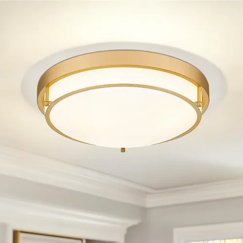 Vista 16 de 4822-BN - Lámpara de techo cerca de techo, de níquel con 2 luces para lavandería, cocina, dormitorio, baño, 4822-BN Clase esmerilada y níquel