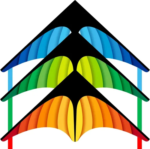 Vista 5 de Xida Kites for Kids Ages 4-8 8-12 Easy to Fly, Large Beach Kites for Adults 3 Pack Delta