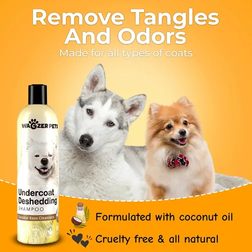 Vista 7 de Wagzer - Champú para perros altamente concentrado de 16 onzas, hace hasta 3.2 galones, a base de coco con vitamina E, Omega 3 y 6, nutre el pelaje
