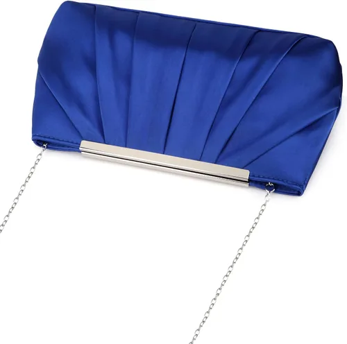 Vista 3 de Elegante bolso de noche plisado de satén para novia, fiesta, baile de graduación, banquete, bolso de hombro