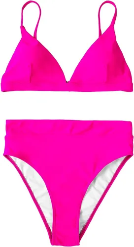 Vista 3 de SUUKSESS Conjunto de bikini de cintura alta para mujer, traje de baño de dos piezas con triángulo sexy