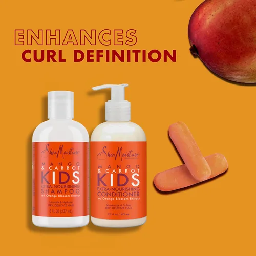 Vista 4 de Kit de champú y acondicionador hidratante de mango y zanahoria para niños