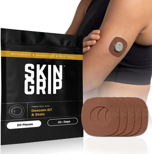 Vista 14 de Skin Grip Parches adhesivos para Dexcom G7 y Stelo CGM con recorte, cubierta impermeable y resistente al sudor para sensor continuo de monitor