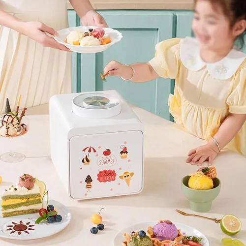 Vista 7 de Máquina para hacer helados, máquina automática de helados, mini helados domésticos, máquina casera de cono de yogur, máquina de helado para helados