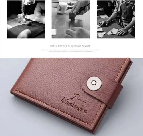 Vista 35 de Cartera delgada para hombre con monedero, cartera minimalista con cremallera, carteras plegables para hombre con tarjetero de crédito, cartera
