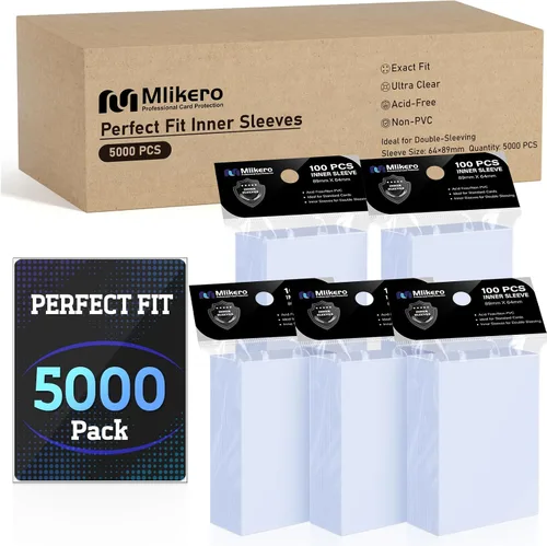 Vista 10 de Mlikero 1000 fundas para tarjetas, fundas para tarjetas de béisbol para tarjetas estándar, 10 colores fundas para tarjetas intercambiables aptas