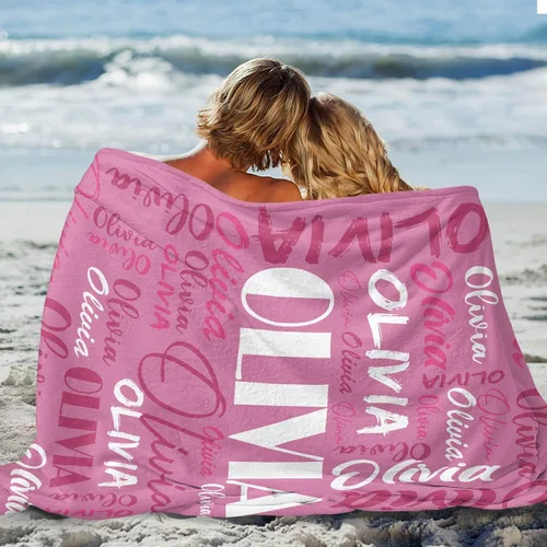 Vista 4 de Dr.TOUGH Manta Personalizada con Nombre Manta Personalizada para Adultos y Niños de Franela Mantas y Mantas Decorativas Personalizadas Customizadas